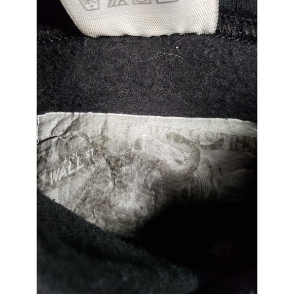 Wall Street Bull Hoodie Men Medium Black Stock Market New‎ York Print Pullover - Picture 5 of 10